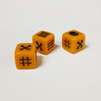 Dados Amarelos com impressão em preto